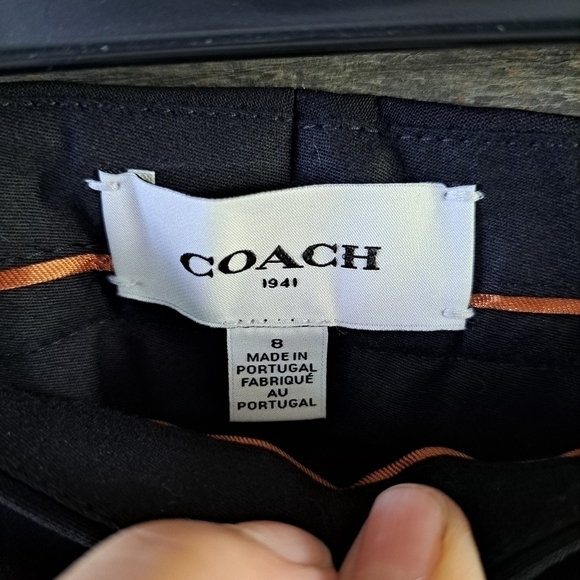 Coach Women's Size 8 Black Dress Pants Slacks Pleated 96% Wool Luxury Office - Picture 5 of 10